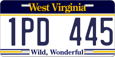 WV license plate 1PD445