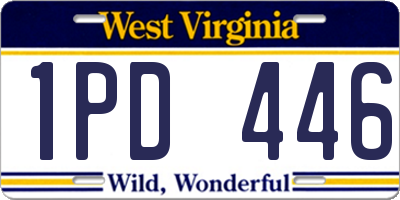 WV license plate 1PD446
