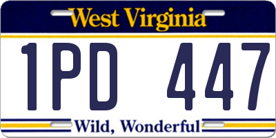 WV license plate 1PD447
