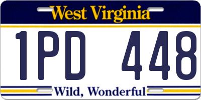 WV license plate 1PD448