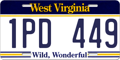 WV license plate 1PD449