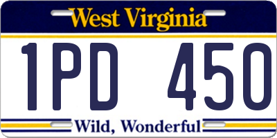 WV license plate 1PD450