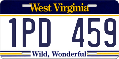 WV license plate 1PD459