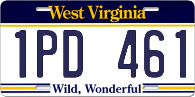WV license plate 1PD461