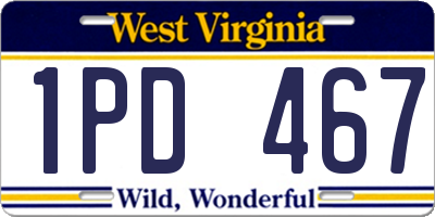 WV license plate 1PD467