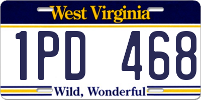 WV license plate 1PD468