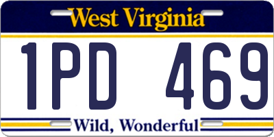 WV license plate 1PD469