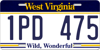 WV license plate 1PD475