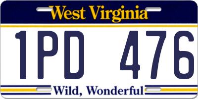 WV license plate 1PD476