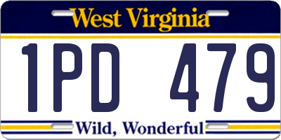 WV license plate 1PD479