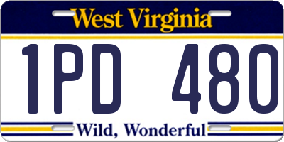 WV license plate 1PD480
