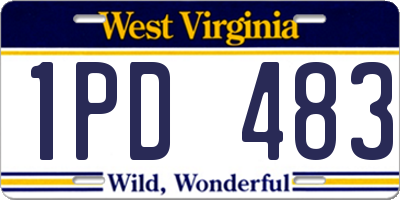 WV license plate 1PD483