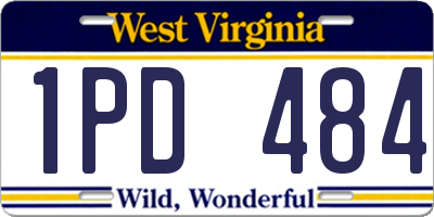 WV license plate 1PD484