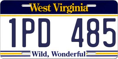 WV license plate 1PD485