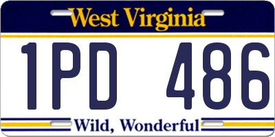 WV license plate 1PD486