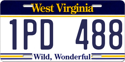 WV license plate 1PD488