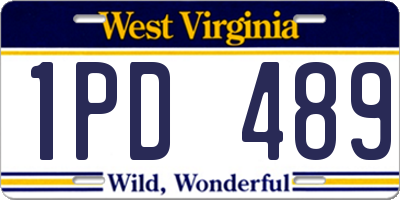 WV license plate 1PD489