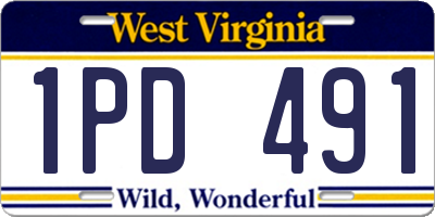 WV license plate 1PD491