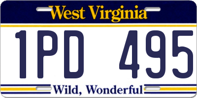 WV license plate 1PD495