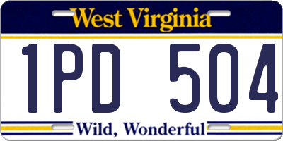 WV license plate 1PD504