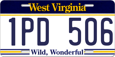 WV license plate 1PD506