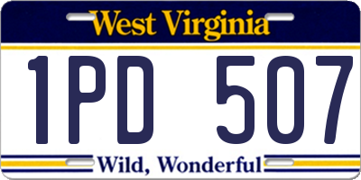 WV license plate 1PD507