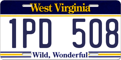 WV license plate 1PD508