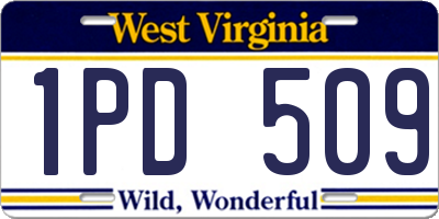 WV license plate 1PD509