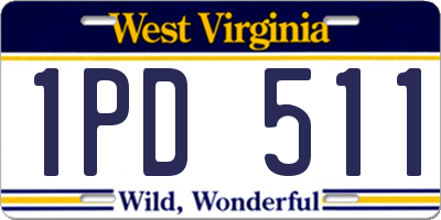 WV license plate 1PD511