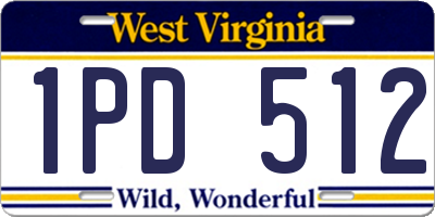 WV license plate 1PD512