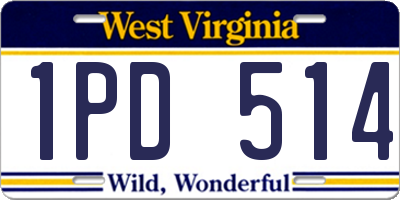 WV license plate 1PD514