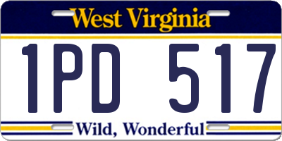 WV license plate 1PD517