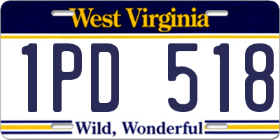 WV license plate 1PD518