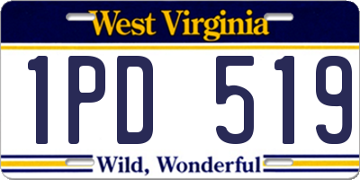 WV license plate 1PD519