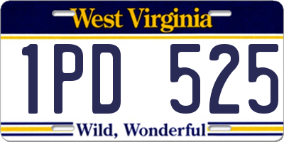 WV license plate 1PD525
