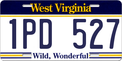 WV license plate 1PD527