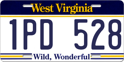 WV license plate 1PD528