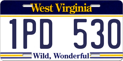 WV license plate 1PD530