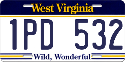 WV license plate 1PD532