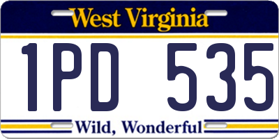 WV license plate 1PD535