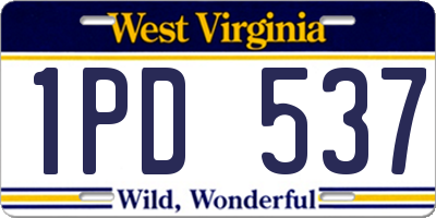 WV license plate 1PD537
