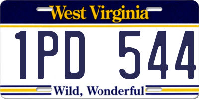 WV license plate 1PD544