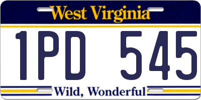 WV license plate 1PD545