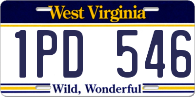 WV license plate 1PD546