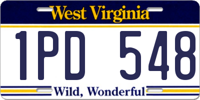 WV license plate 1PD548
