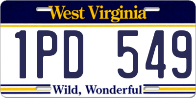 WV license plate 1PD549
