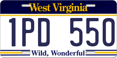 WV license plate 1PD550