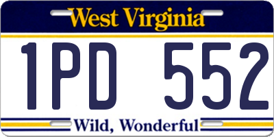 WV license plate 1PD552