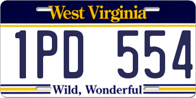 WV license plate 1PD554