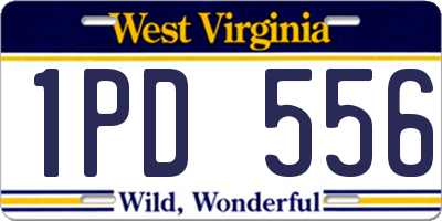 WV license plate 1PD556